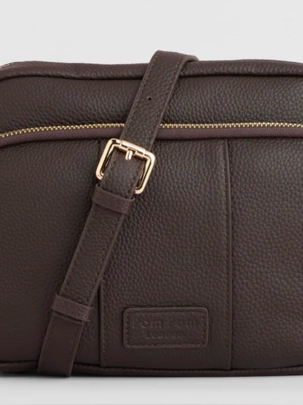 Chocolate Plum Crossbody Bag - Pom Pom London BRAND NEW with two straps
